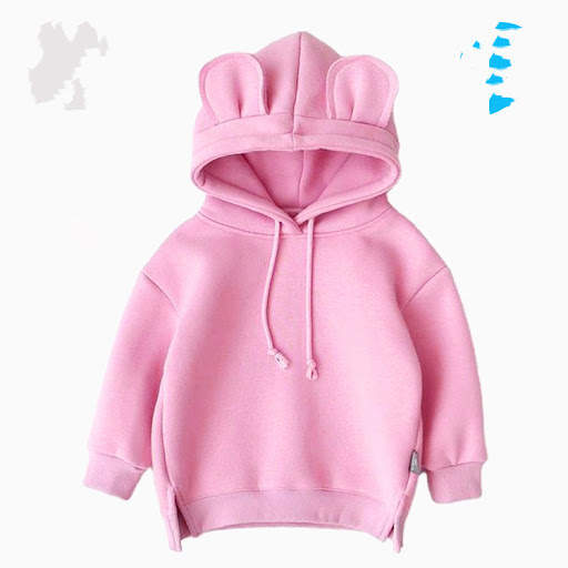 Title 6, Cartoon solid color fleece long-sleeved hooded ...
