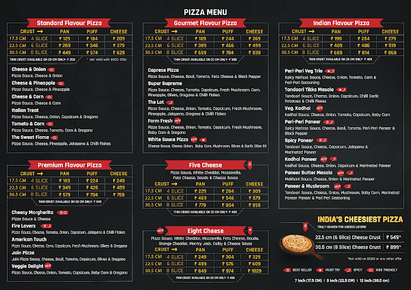 Puffizza (C G Road) menu 