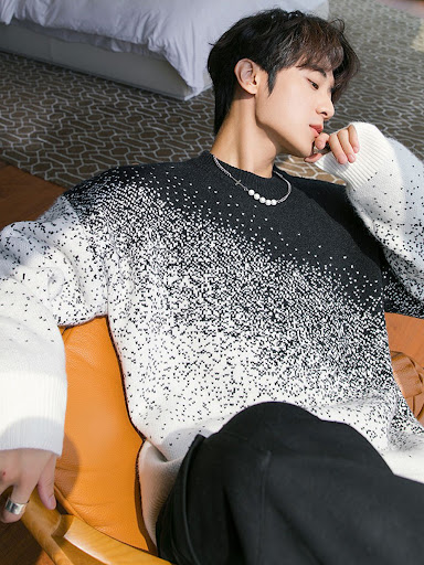 Title 7, Mens Color Gradient Couple Sweater Loose Knit,...