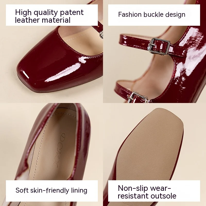 Chaussures Mary Jane en cuir souple et caoutchouc pour femmes. Confort et style exceptionnels. Parfaites pour un look élégant au quotidien.