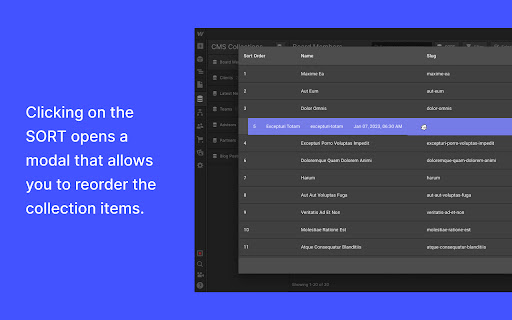 Webflow Collection Reorder