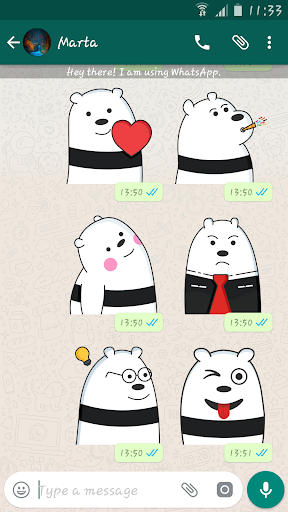 Ice Bear Stickers Packs For Whatsapp –WAStickerApp