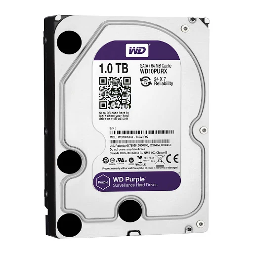 Ổ cứng HDD Western Digital Purple 1TB 3.5" SATA 3 - WD10PURZ