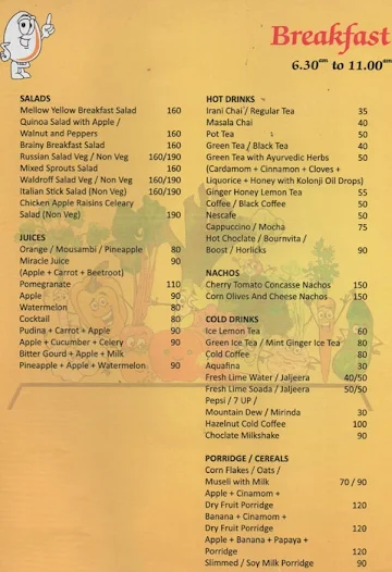 The Oyster menu 