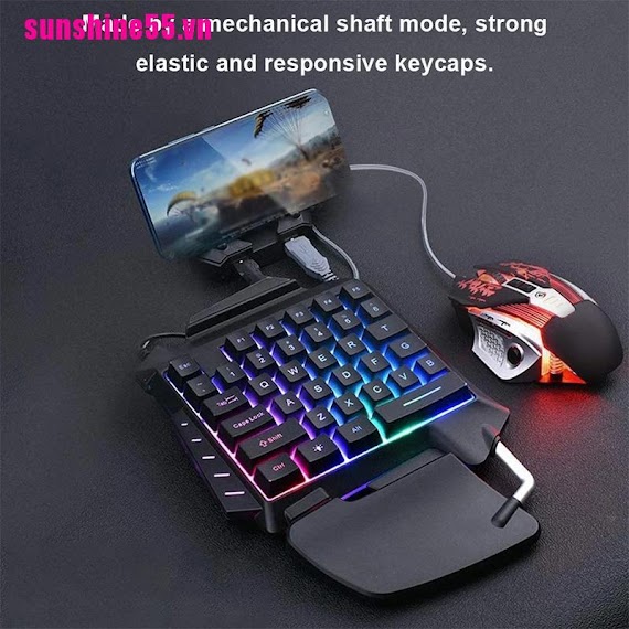 Bàn Phím Cơ Gaming Sunshine55 Một Tay Cầm, Có Đèn Nền Rgb