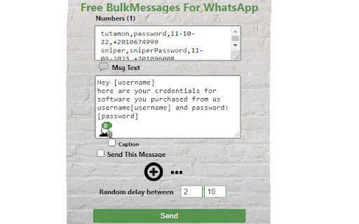 Free BulkMessages For WhatsApp