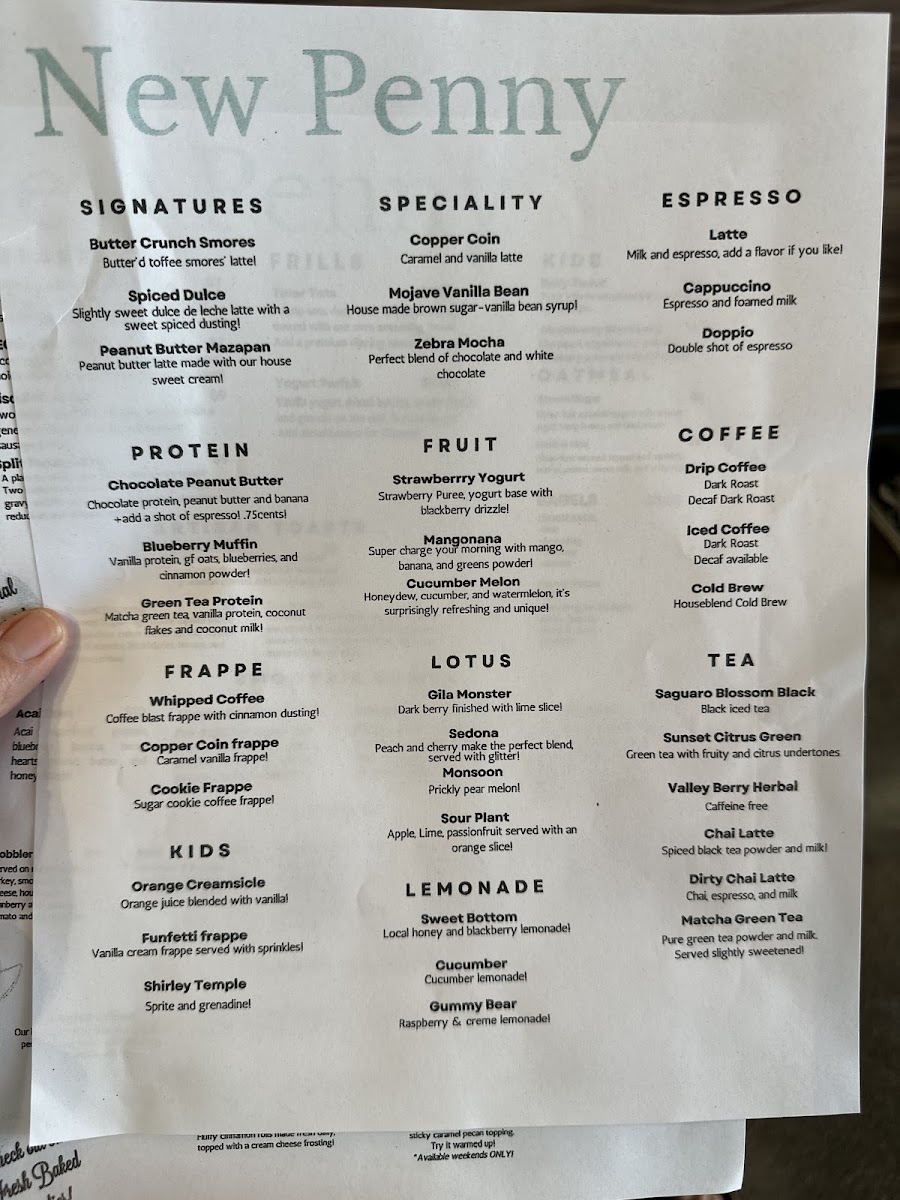 New Penny Cafe gluten-free menu