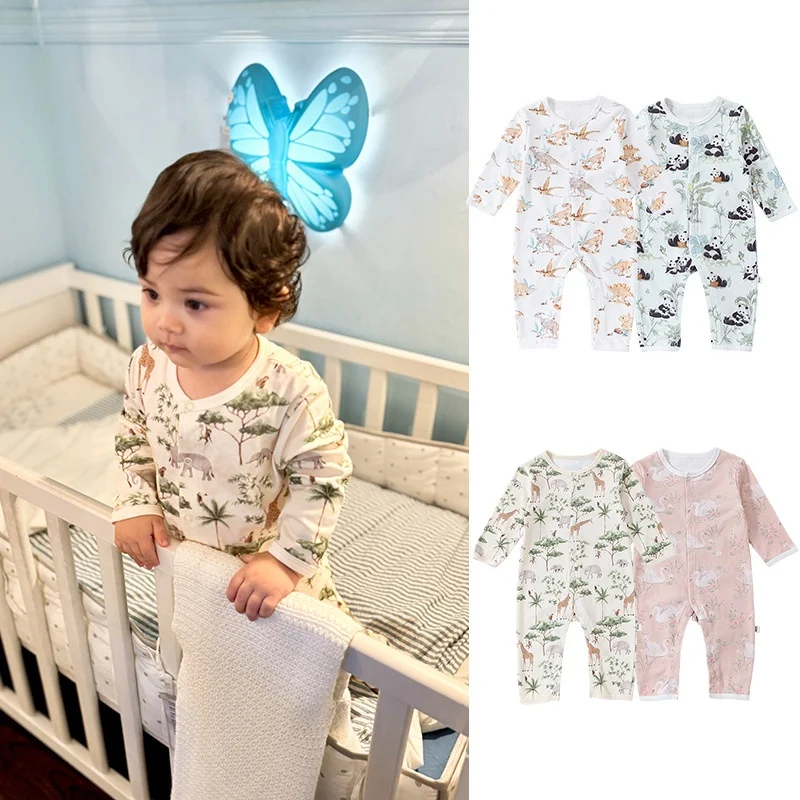 Macacão de Bebê Outono Algodão Puro Conforto e Maciez Ideal para os Dias Frescos Roupa Respirável e Segura para Recém-Nascidos e Crianças Pequenas