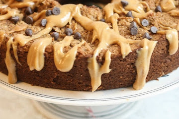 Peanut Butter Cake with Peanut Butter Drizzle