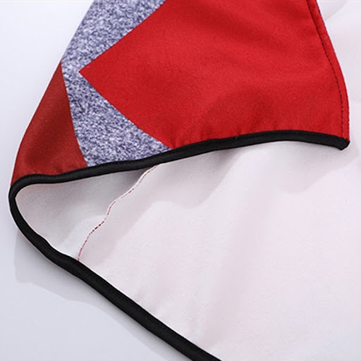 Title 10, Fashion color block lapel digital print coat. S...