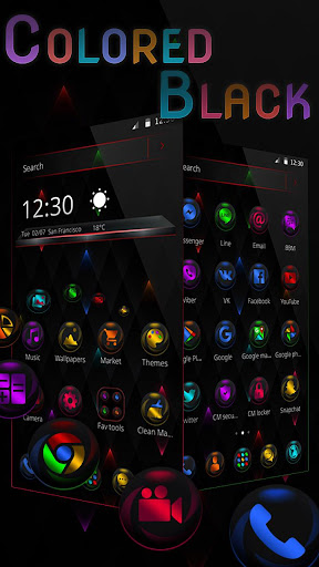 Color Fluorescent Black theme