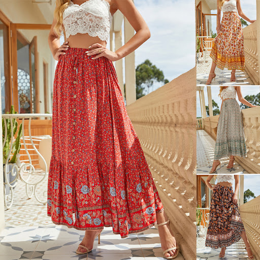 Title 2, Rustic Retro Vacation Hemline Half Skirt offers...