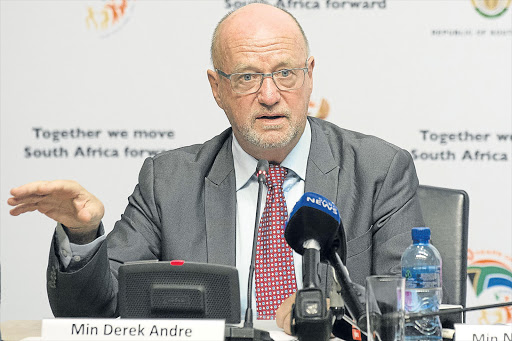 MOVING FORWARD: Tourism Minister Derek Hanekom speaks at a cluster briefing in parliament, Cape Town Picture: TREVOR SAMSON