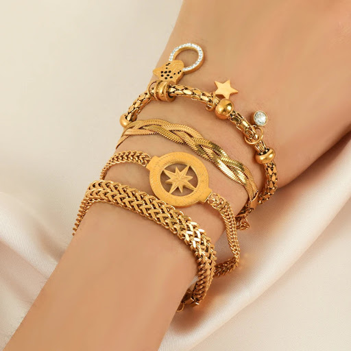 Title 2, INS Niche Design Woven Snake Bones Chain Bracel...