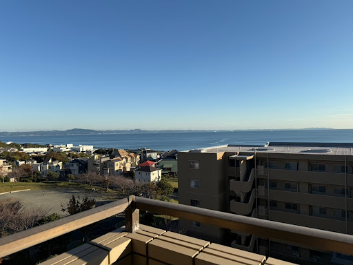 Luxury apartment / penthouse for sale in Yokosuka (Japan) - Sea view from balcony and building