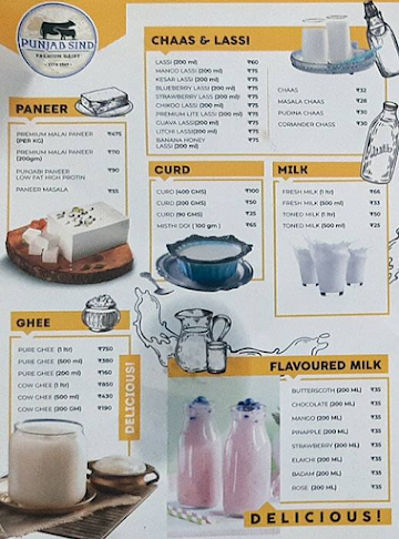 Punjab Sind Premium Dairy menu 