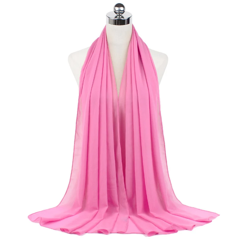 Title 35, 70x180cm Monochrome Pearl Chiffon Hijab Sjaal –...