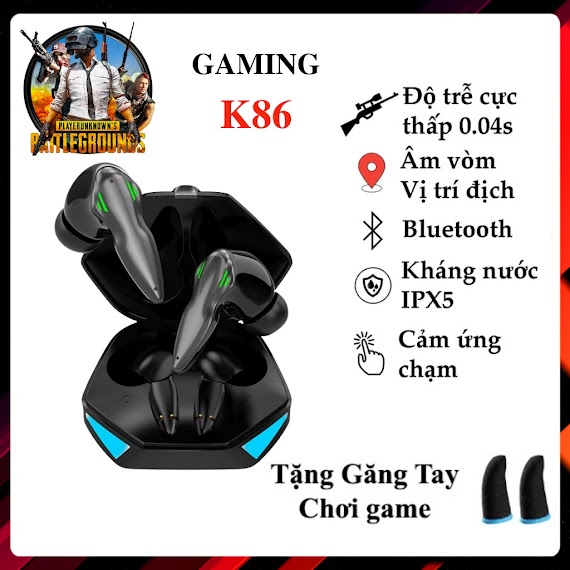 Tai Nghe Bluetooth Gaming K86 , Tai Nghe Bluetooth Không Dây 5.1 Tws - Có Mic - Độ Trễ Cực Thấp