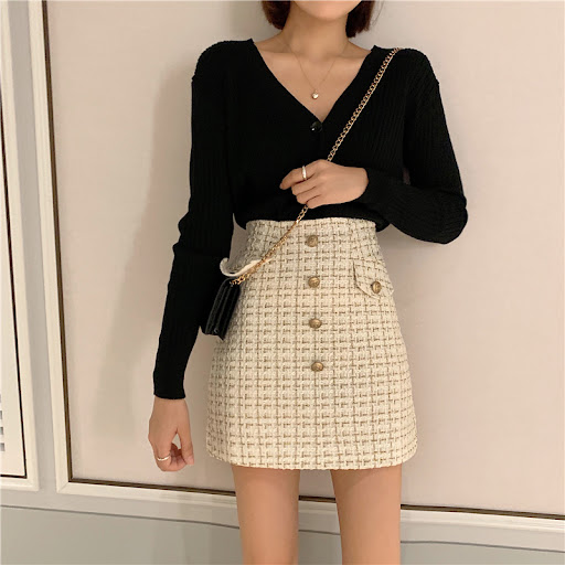Title 9, Womens Plaid A-Line High Waist Tweed Skirt for...