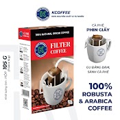 Cà Phê Robusta Arabica Phin Giấy Filter Kcoffee Hương Vị Thơm Ngon 105G/Hộp Thương Hiệu K Coffee