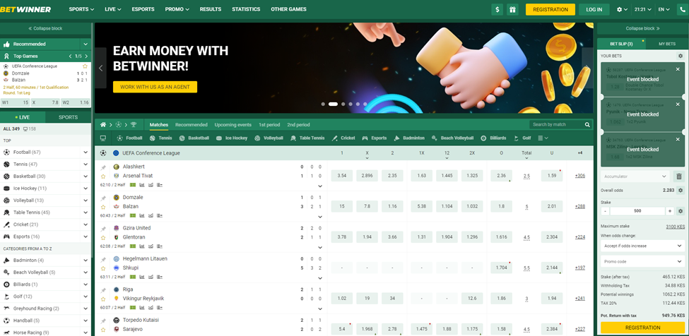 Betwinner website