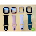 Combo Dây Cao Su + Ốp Dán Mặt I Watch Bảo Vệ 360 Độ 4 Màu Seri 1 2 3 4 5 6 7 38Mm 42Mm 40Mm 44Mm