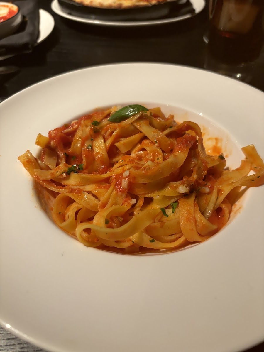 House made gluten free pasta with pomodoro