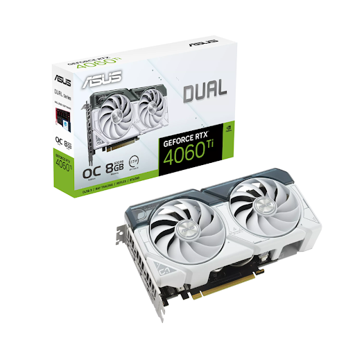 Card màn hình ASUS Dual GeForce RTX 4060 Ti White OC Edition 8GB GDDR6 8GB GDDR6 (90YV0J42-M0NA00)