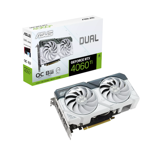 Card màn hình ASUS Dual GeForce RTX 4060 Ti White OC Edition 8GB GDDR6 8GB GDDR6 (90YV0J42-M0NA00)