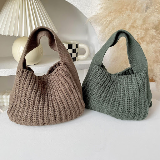 Title 7, Simple All-match High-grade Wool Knitted Handba...