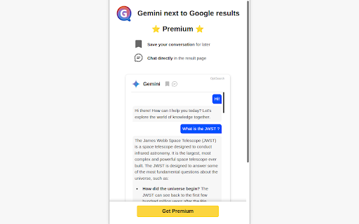 Gemini next to Google results