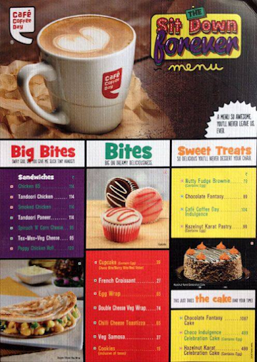 Cafe Coffee Day menu 