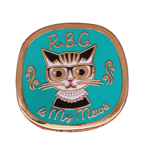 Title 3, Ruth Ginsburg Inspired RBG Cat Brooch Womens P...