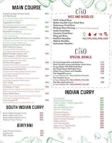 Cibo menu 