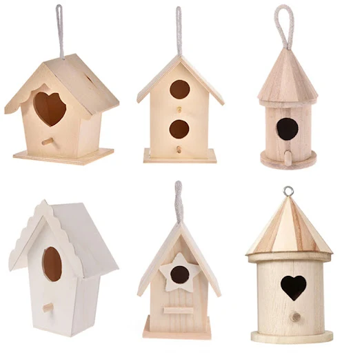 Creative Wooden Hummingbird House With Hanging Rope Home Gardening 6 Decoration Bird's Small Hot Nest Diy Types Wall-Mou