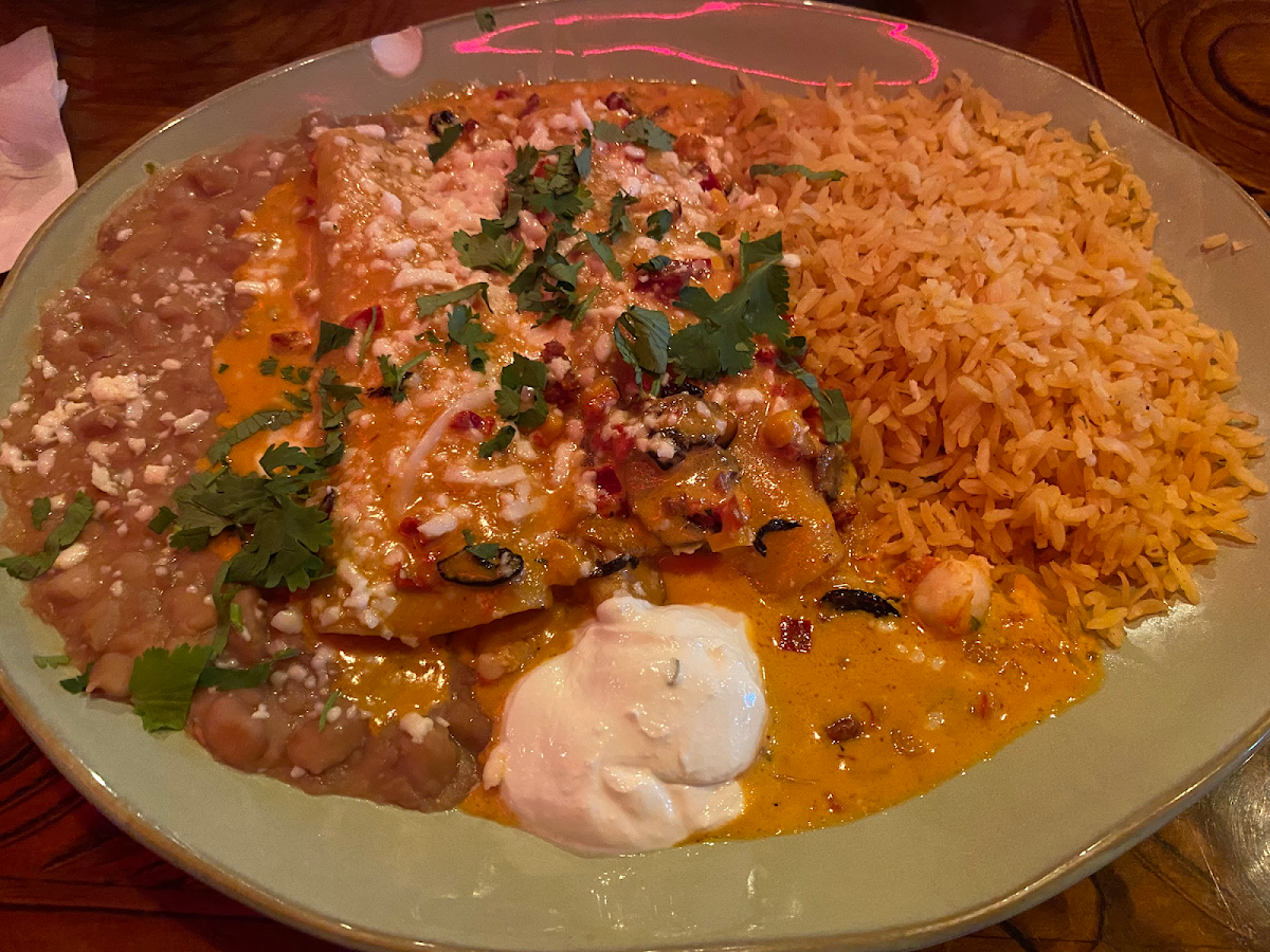 Shrimp enchiladas