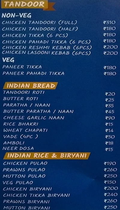 Konkan Lunch Home menu 