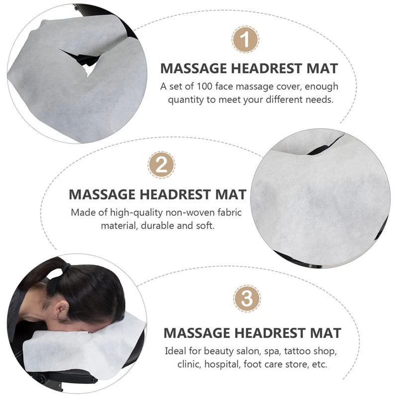 Title 5, 100 Stück Einweg-Spa-Massage-Bettlaken-Kopfkiss...