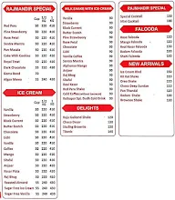 Rajmandir Ice Cream menu 1