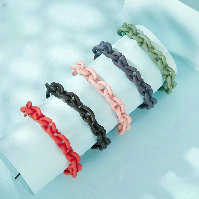 Multicolor siliconen acryl DIY armband, naaibenodigdheden. Eenvoudige puzzel sieraad armband, creëer je eigen unieke sieraad.