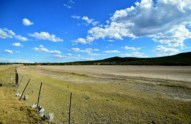 A farm dam outside Uitenhage is bone dry.