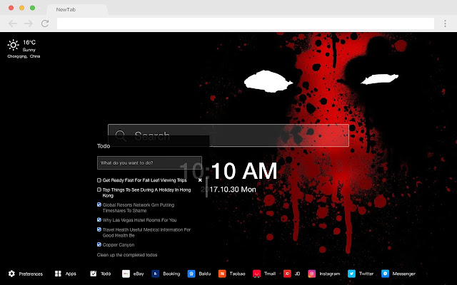 Dead waiter pop movie HD new tab page theme