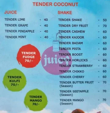 Juice Crush menu 