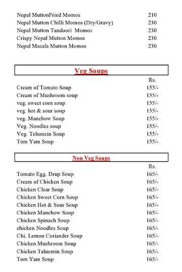 Momos Wala menu 