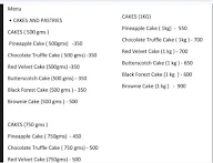 Chawla Cake Shop menu 1