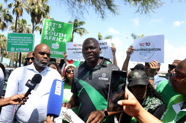 ActionSA with other stakeholders picketing against the Durban ICC for signing an MoU with eThekwini municipality to pay the ANCWL'S R5m conference bill. File image