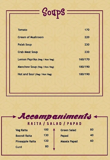 Veeraswamy menu 