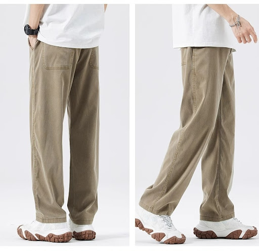 Title 9, Mens Loose Straight Drooping Denim Wide-leg Pa...