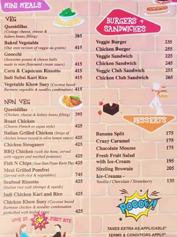 Jughead's menu 