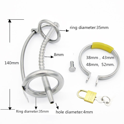 Title 4, Mens Stainless Steel Metal Chastity Device. Ex...